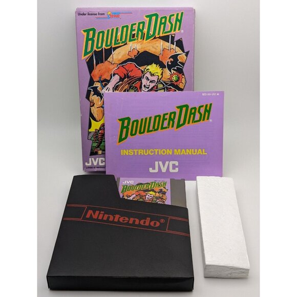 Boulder Dash (Nintendo NES, 1990) CIB w/ Cart, Box, Sleeve & Manual Tested Works - Picture 8 of 12